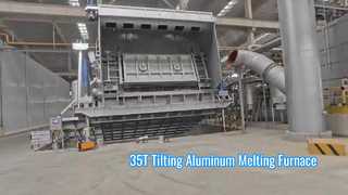 35T Tilting Aluminum Melting Furnace High Efficiency Casting